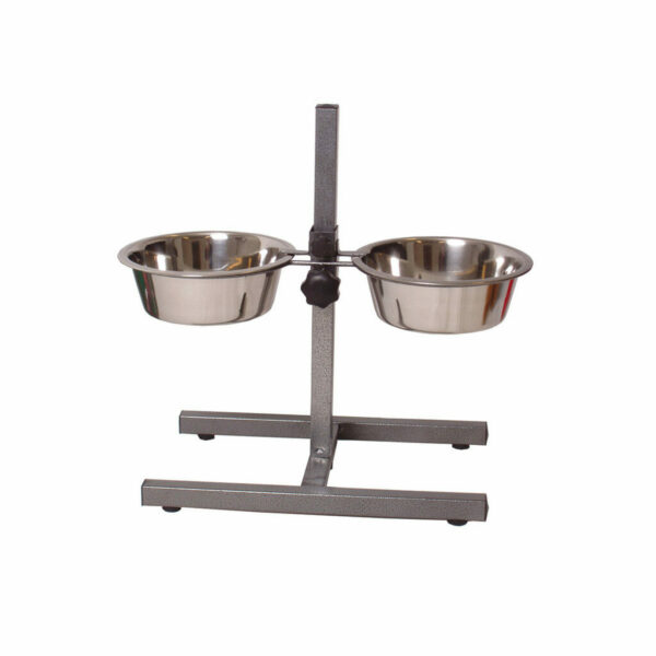 H-Standaard Hamerslag Met RVS Voerbakken 24 cm