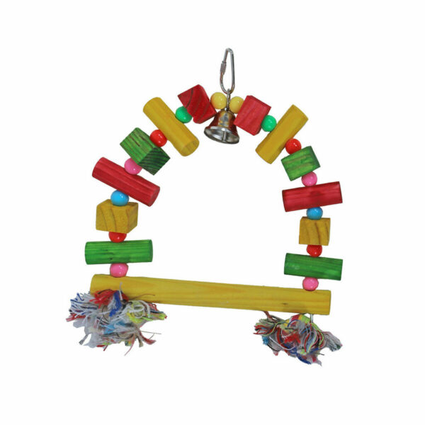 De Boon Houten Vogelspeelgoed Schommel met Touw en Bel 22cm